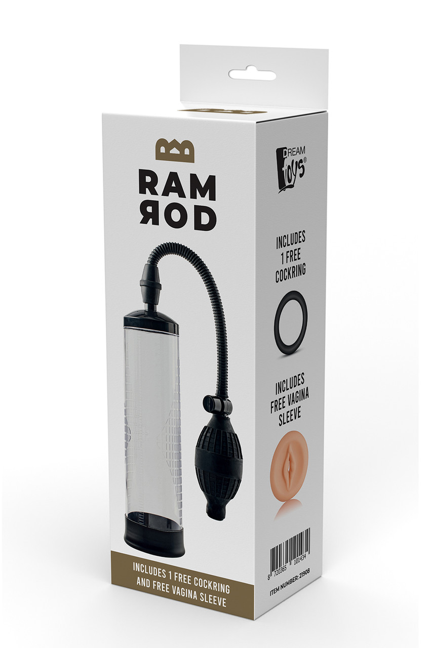 Вакуумна помпа для чоловіків Ramrod Classic Penis Pump (ерекційне кільце, рукав-мастурбатор у комплекті)