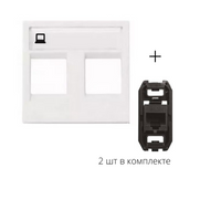 Розетка двойная компьютерная RJ45 белый Zenit ABB NIESSEN