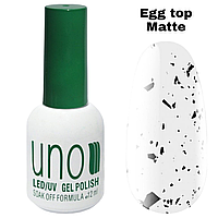 Матовое топовое покрытие с черными крошками "Перепелиное яйцо" Egg Top Matte, soak off формула 12 мл