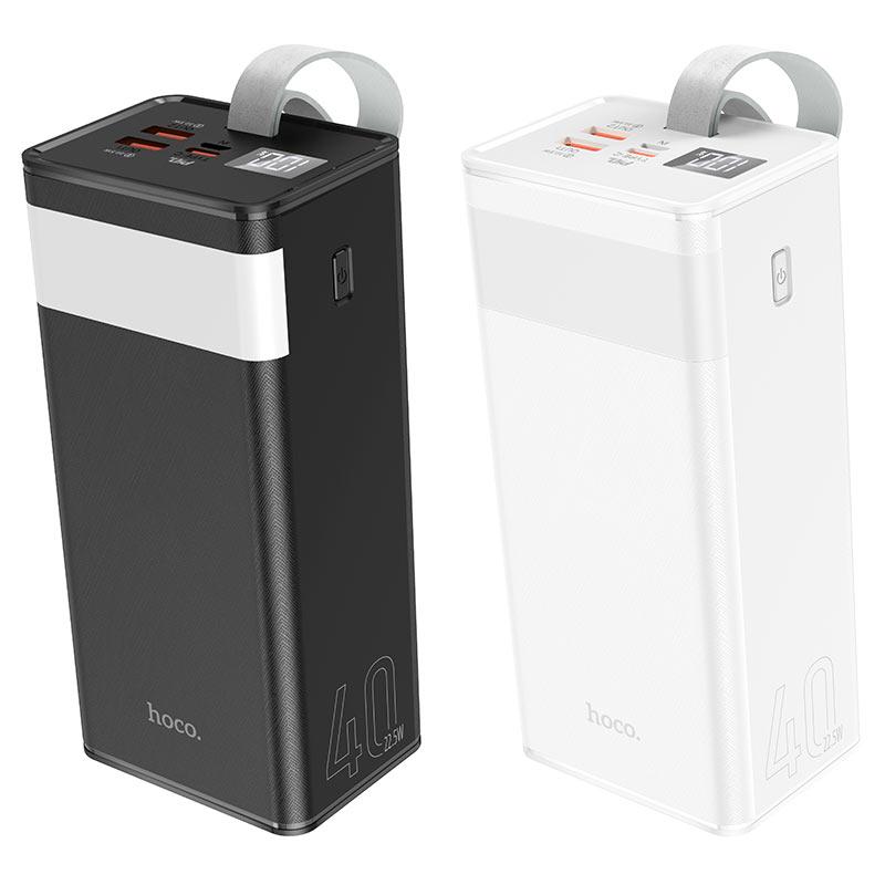 Портативные батареи | Power Bank 40000mAh с светильником HOCO J86 Powermaster 22.5W QC3.0 PD3.0 Black Li-Pol Черный Пластик Универсальная батарея Фонарик Индикатор уровня заряда micro USB Type-C USBx2