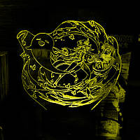 Акриловый светильник-ночник Ху Тао 3 желтый tty-n001853