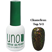 Chameleon Top - топ для гель-лака з кольоровими пластівцями єдиноріг 12 мл. Без липкого шару No3