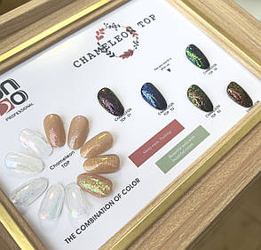 Chameleon Top - топ для гель-лаку з кольоровими пластівцями Єдиноріг 12 мл. Без липкого шару, фото 2