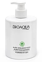 Пенка для умывания с алое вера и аминокислотами BIOAQUA Amino Acids purifying cleanser, 500 мл.
