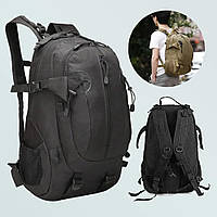 Рюкзак тактический на 40л (30x20x52см), A57, Черный / Туристический походный рюкзак / Штурмовой рюкзак