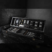 Набір шампурів і аксесуарів для пікніка Vela GRILLS G8 Темний Шашличний набір 21 предмет із мангалом Чорний