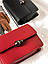 Шкіряна сумочка на ланцюжку маленька червона, фото 2