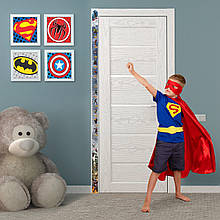 Дитяча вінілова наклейка на стіну Ростомір Супергерої Oracal розмір 6х186см маттовая