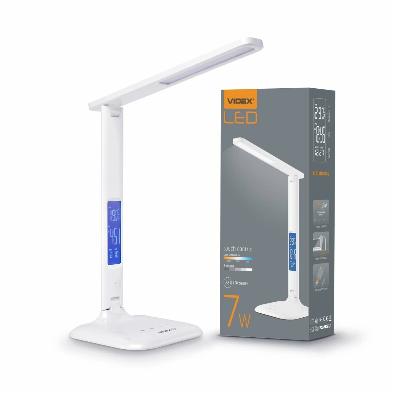 Настільна LED лампа Videx VL-TF05W 7W 3000-4100-5500K VL-TF05W