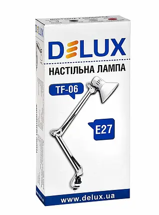 Настільна лампа DELUX TF-06 E27 білий 90012370, фото 3