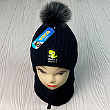 М 92005 Комплект для хлопчика шапка із зав'язками "ID WHAT I WANT!" і баф, 2-5 років, різні кольори, фото 9