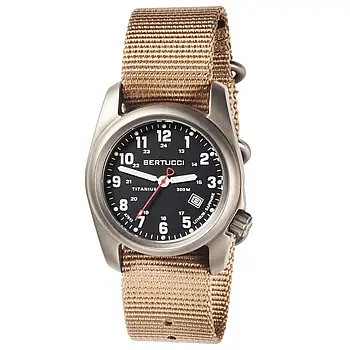 Чоловічий годинник Bertucci 12724 A-2T SUPER CLASSIC BLACK - DEFENDER KHAKI NYLON BAND