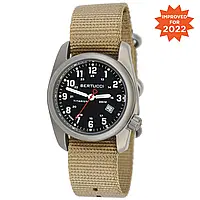 Мужские часы Bertucci 12202 A-2T TITANIUM ORIGINAL CLASSIC - BLACK W/ DEFENDER KHAKI NYLON BAND