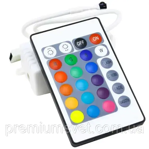 Контролер для 12B RGB-стрічки, інфрачерв. пульт 72Вт 1зона BIOM 6A-IR-24, фото 1