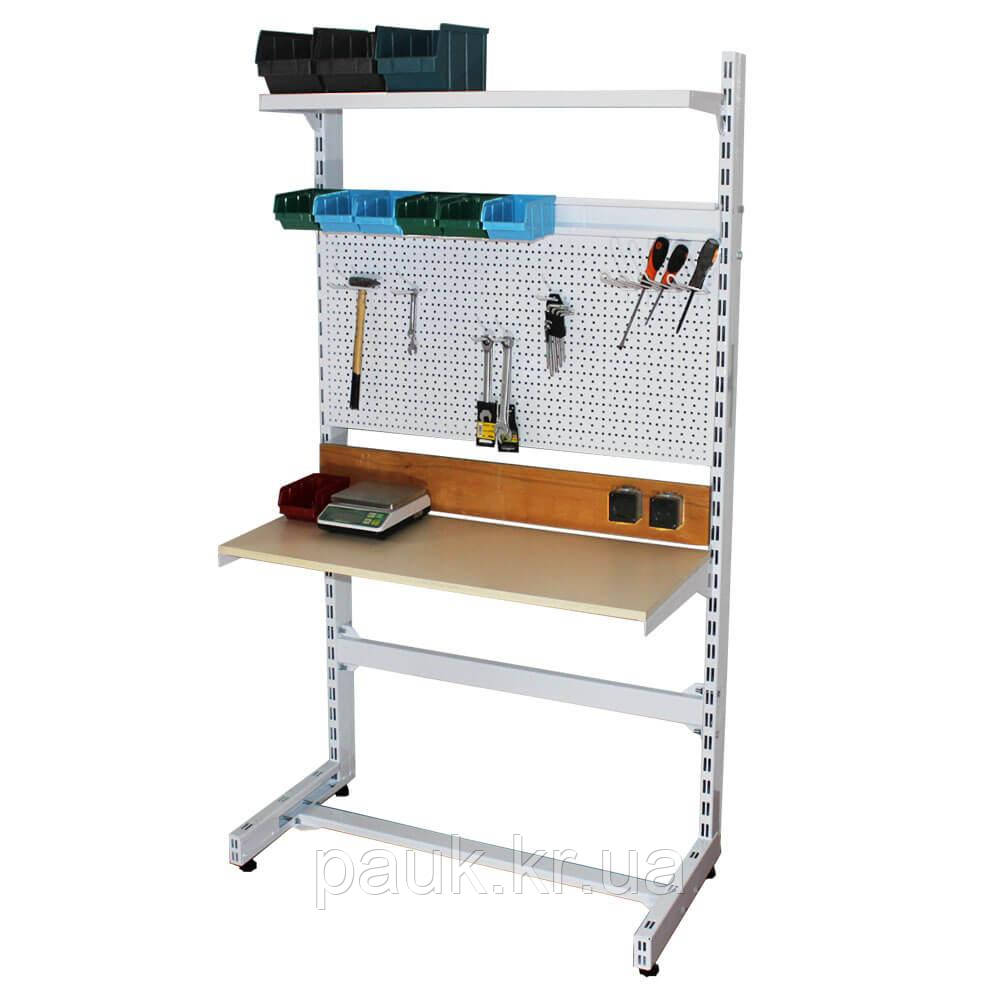 Слюсарний верстат СМ ТИП 1-1600-950-400, стіл в майстерню, металевий станок, верстат для майстерні, без тумби, фото 1