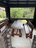 Дерев'яний садовий комплект 1,95м (Стіл та 2 Лавки) "Дакар". Колір: Палісандр, фото 3