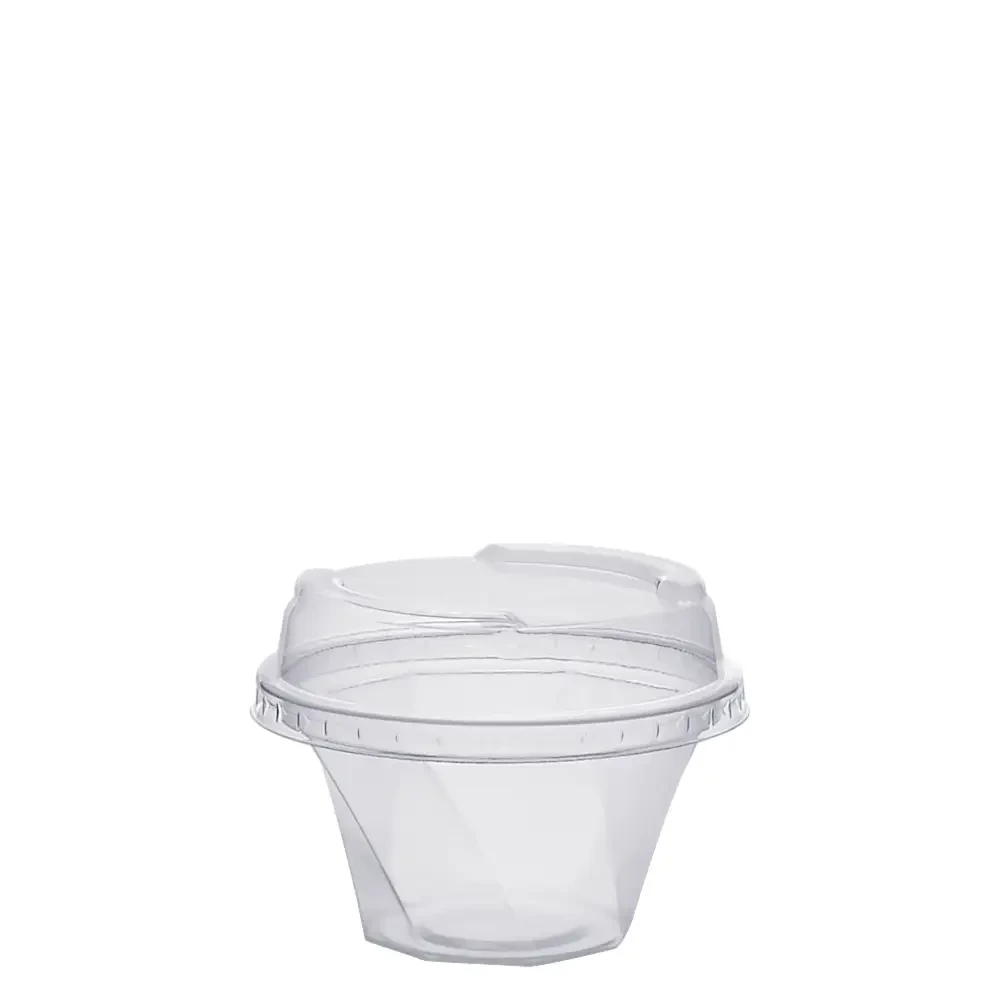 Стакани десертні пластикові під плоску кришку 130 мл (уп.50 шт) без кришки