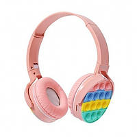 Бездротові дитячі навушники POP IT "BASS" P361 Накладні Bluetooth 5.0 Рожеві