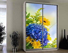Наклейка на шафу-купе 220 х 60 см на 2 двері польові квіти (БП_а_fl10632), фото 3