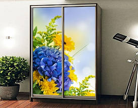 Наклейка на шафу-купе 220 х 60 см на 2 двері польові квіти (БП_а_fl10632), фото 4