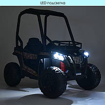 Дитячий електромобіль Джип JS370EBLR-3(24V) з дахом та музикою EVA/USB/MP3 Червоний, фото 4