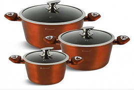 Універсальний набір каструль із кришками Edenberg EB-7422 з литого алюмінію з антипригарним покриттям