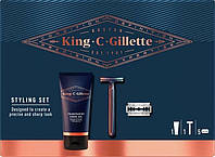 Подарочный набор Gillette King C: Безопасная бритва + Гель для бритья, 150 мл 02223