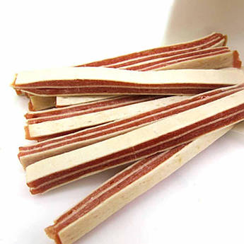 Ласощі для собак сендвіч з куркою та тріскою  Селянські Смаколики  12 см 500г