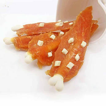 Ласощі "Селянські Смаколики"для собак,курячі шашлички з кальцієвою кісточкою та сиром, 500г