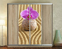 Наклейка для шкафа-купе 220 х 60 см на 2 двери цветок на песке (БП_а_fl10873)