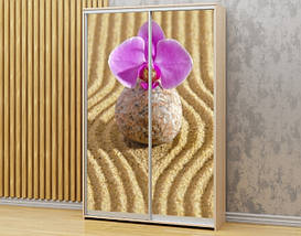 Наклейка на шафу-купе 220 х 60 см на 2  двері Квітка на піску (БП_а_fl10873), фото 2