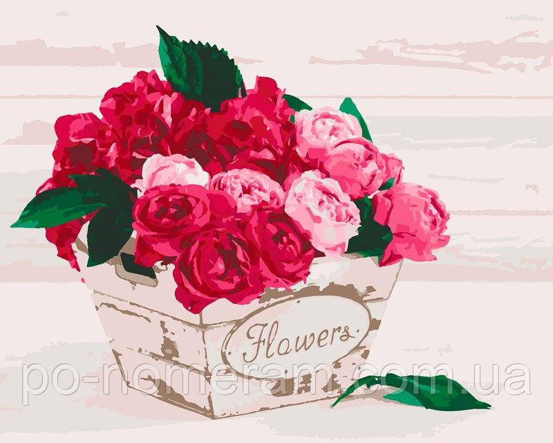 Акційна Картина за номерами ArtCraft Ящик квітів (ACR-12151-AC) 40 х 50 см, фото 1