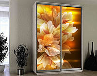 Наклейка для шкафа-купе 220 х 74 см на 2 двери цветы в огне (БП_а_fl11364)