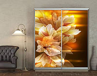 Наклейка для шкафа-купе 220 х 102 см на 2 двери цветы в огне (БП_а_fl11364)