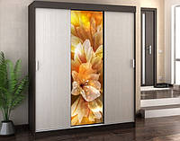 Наклейка для шкафа-купе 220 х 60 см на 1 дверь цветы в огне (БП_с_fl11364)