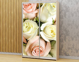 Наклейка на шафу-купе 220 х 60 см на 2  двері букет нареченої (БП_а_fl11507), фото 2