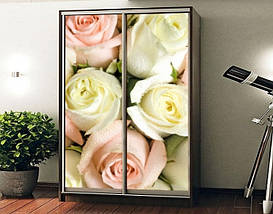 Наклейка на шафу-купе 220 х 60 см на 2  двері букет нареченої (БП_а_fl11507), фото 4