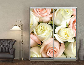 Наклейка на шафу-купе 220 х 60 см на 2  двері букет нареченої (БП_а_fl11507), фото 5