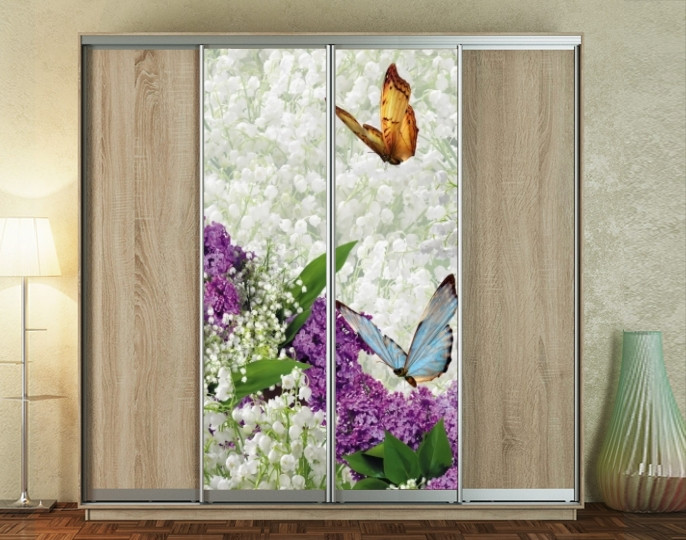 Наклейка на шафу-купе 220 х 60 см на 2 двері Весна (БП_а_fl11864)