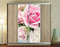 Наклейка для шкафа-купе 220 х 60 см на 2 двери букет цветов (БП_а_fl11922)