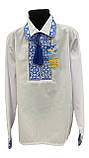 Сорочка вишита хрестиком ріст140 для хлопчика 9-10 років сорочкве полотно машинна робота, фото 3