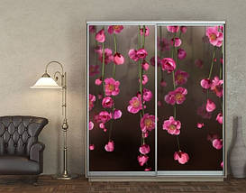 Наклейка на шафу-купе 220 х 60 см на 2 двері ліани з квітів (БП_а_fl12419), фото 5