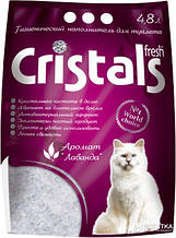 Наповнювач Cristals Fresh 2,1 кг (4,8 л) з лавандою силікагелевий для туалетів для кішок