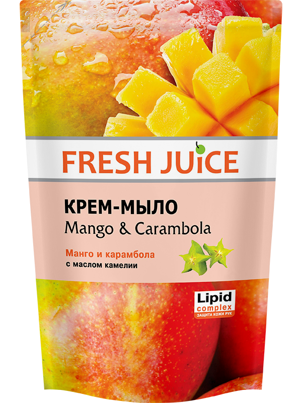 Рідке крем-мило дой-пак Mango&Carambola 460 мл Fresh Juice