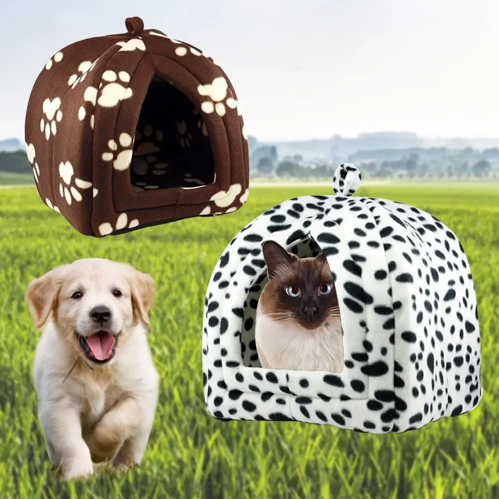 М'який флісовий будиночок для хатніх тварин собак і кішок Pet Hut