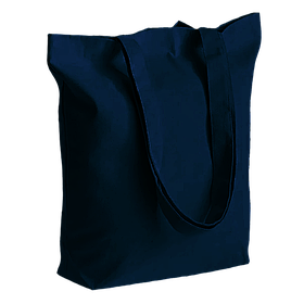 Еко сумка шопер "Avoska" стильна бавовняна з кольорової саржі (35х41х7 см) темно-синя