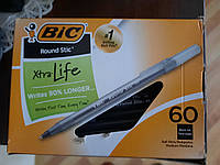 Набор шариковых ручек 60 шт. BIC Round Stic Xtra Life Синие масляные черная