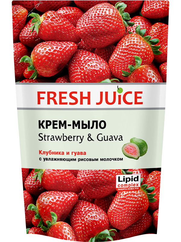 Рідке крем-мило дой-пак Strawberry&Guava 460 мл Fresh Juice
