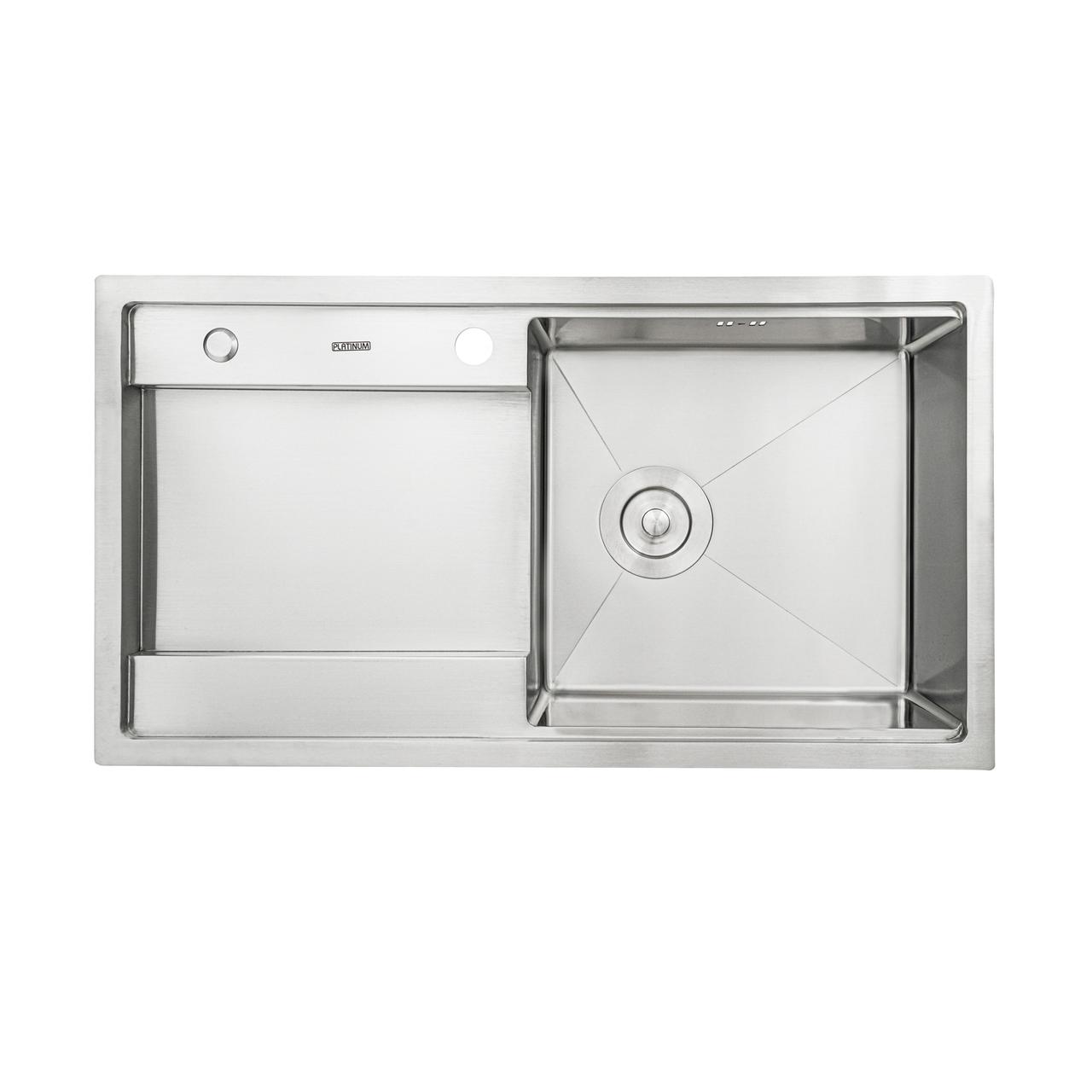 Мийка для кухні PLATINUM з нержавіючої сталі 820x450мм прямокутна 1.5мм PLS-A32568, фото 1