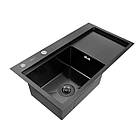 Мийка для кухні PLATINUM з нержавіючої сталі 780x430мм прямокутна 3мм чорна PLS-A32275, фото 2